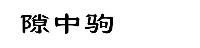 隙中驹